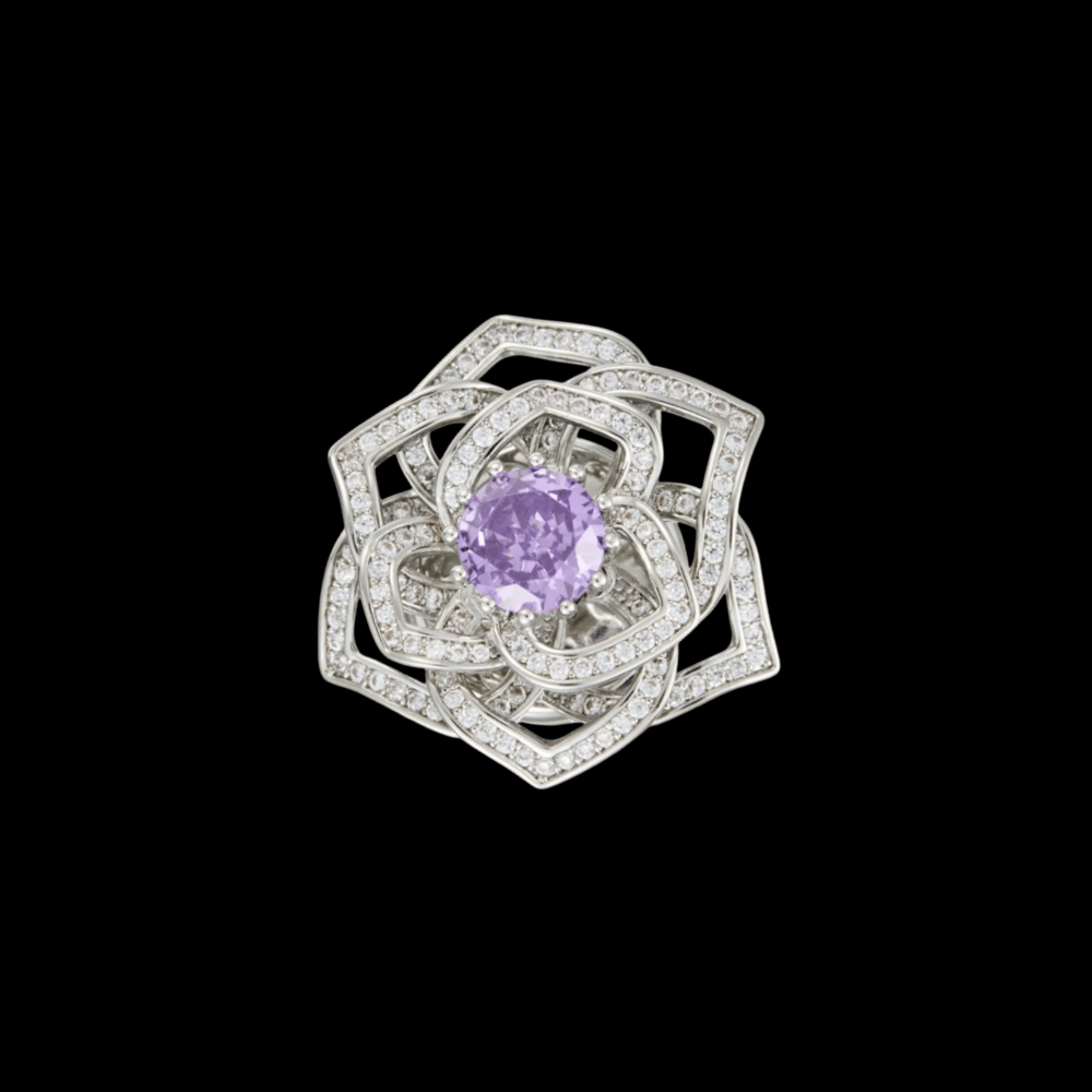 AVELIA Magnetic Purple Rose Brooch