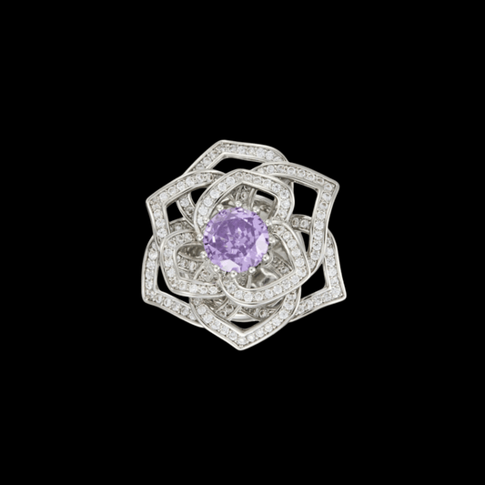 AVELIA Magnetic Purple Rose Brooch