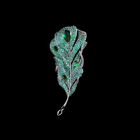 AVELIA Men's Peacock Feather Brooch​