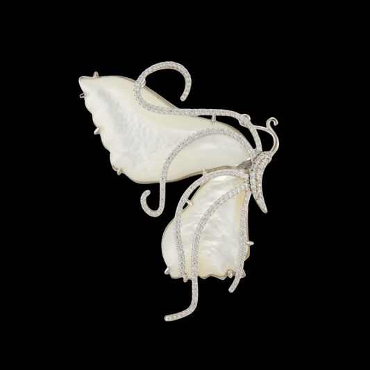 AVELIA Vintage Mother-of-Pearl Butterfly Brooch