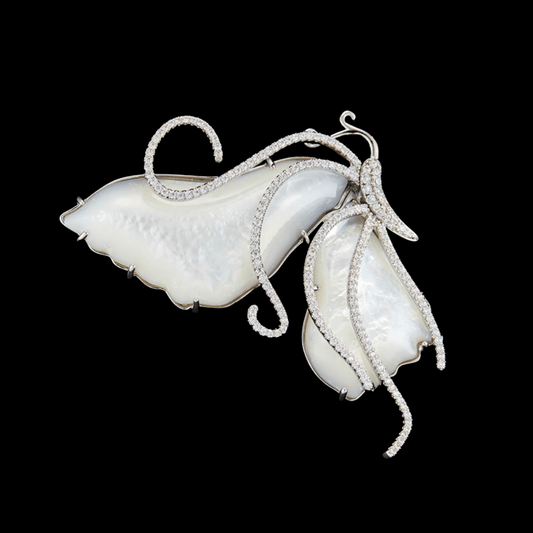 AVELIA Vintage Mother-of-Pearl Butterfly Brooch