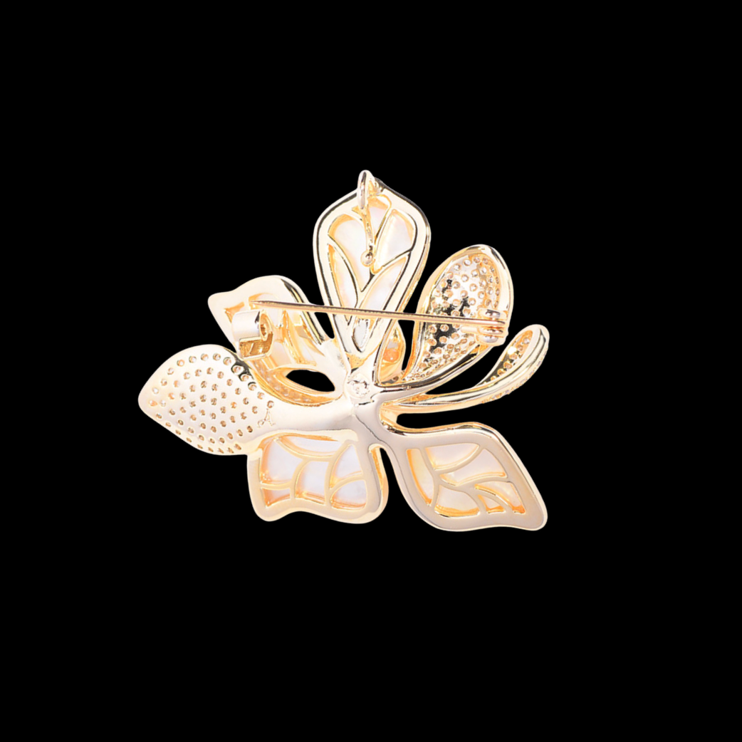 AVELIA Mother-of-Pearl Water Lily Brooch
