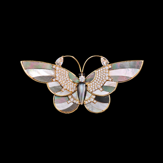 AVELIA Mother of Pearl Butterfly Brooch