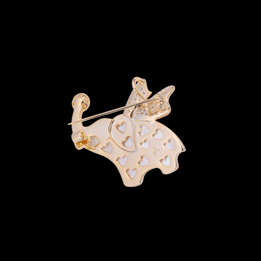 AVELIA Mother of Pearl Flying Elephant Brooch