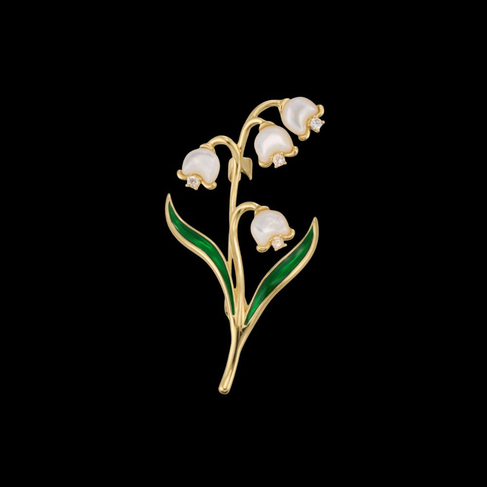 AVELIA Mother of Pearl Lily of the Valley Brooch