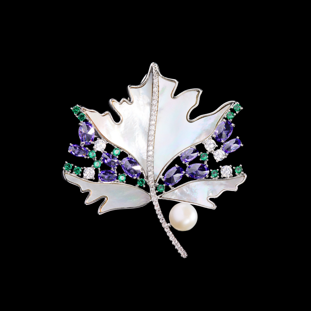 AVELIA Mother of Pearl Maple Leaf Brooch