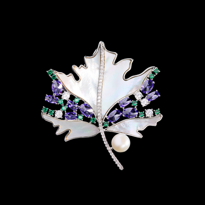 AVELIA Mother of Pearl Maple Leaf Brooch