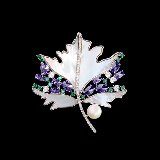 AVELIA Mother of Pearl Maple Leaf Brooch