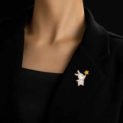 AVELIA Mother of Pearl Rabbit Brooch