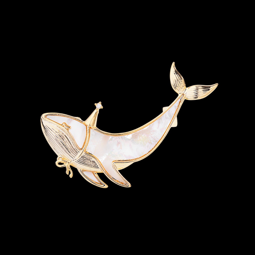 AVELIA Mother of Pearl Whale Brooch
