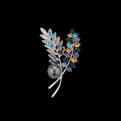 AVELIA Multi-Color Crystal Wheat Brooch