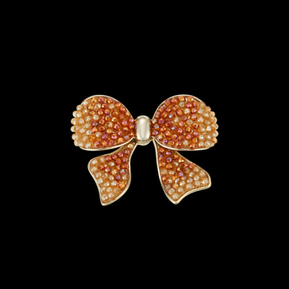 AVELIA Orange Crystal Bow Brooch