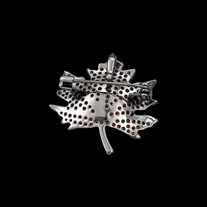AVELIA Orange Crystal Maple Leaf Brooch