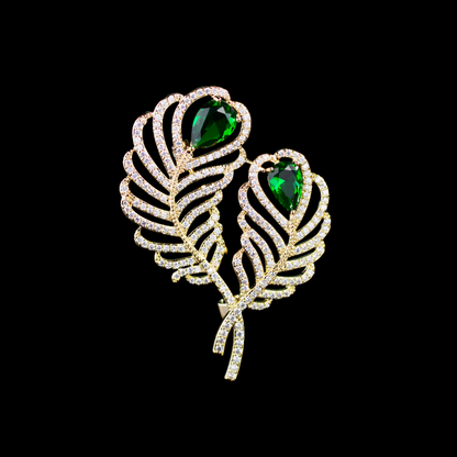 AVELIA Peacock Feather Brooch