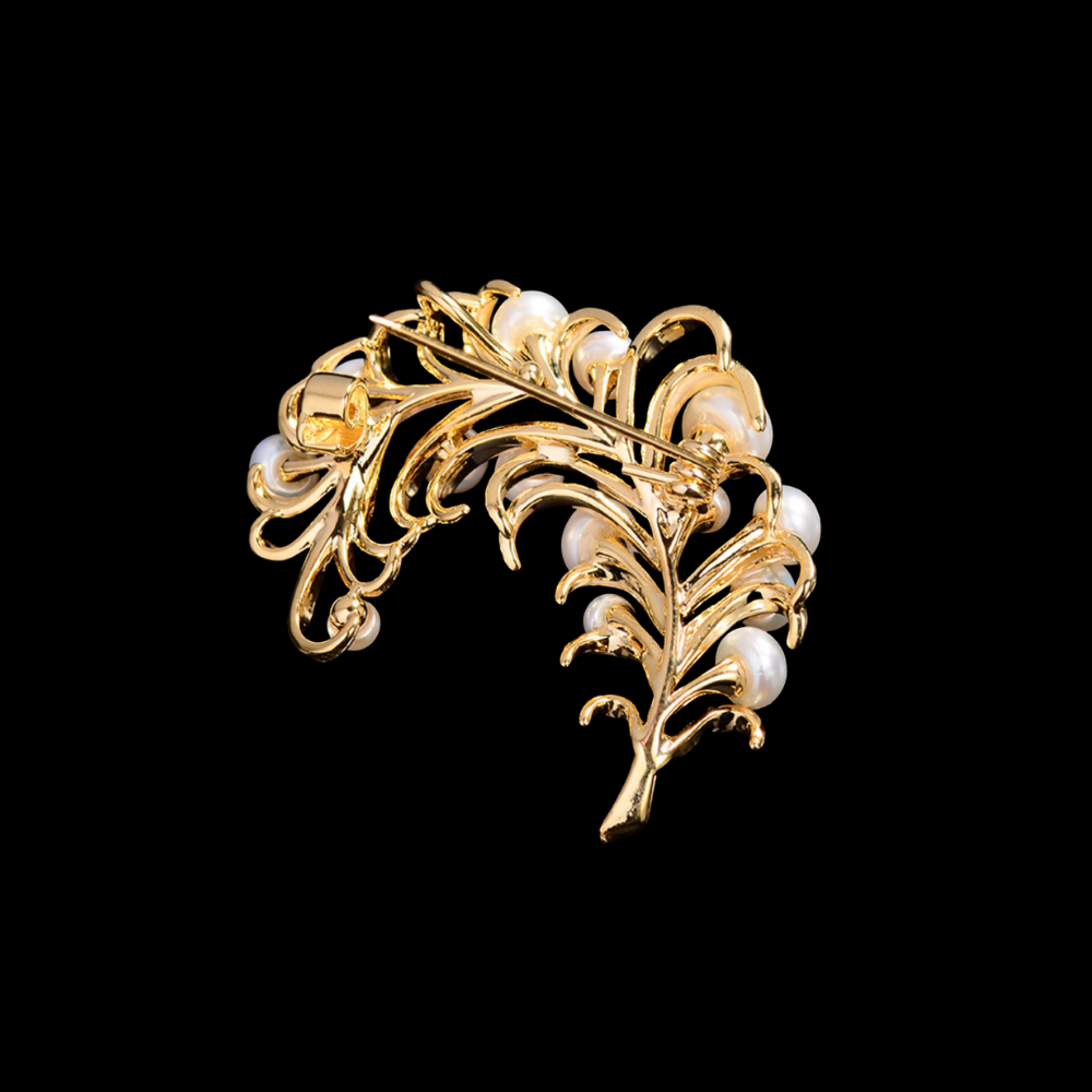AVELIA Pearl Feather Brooch​