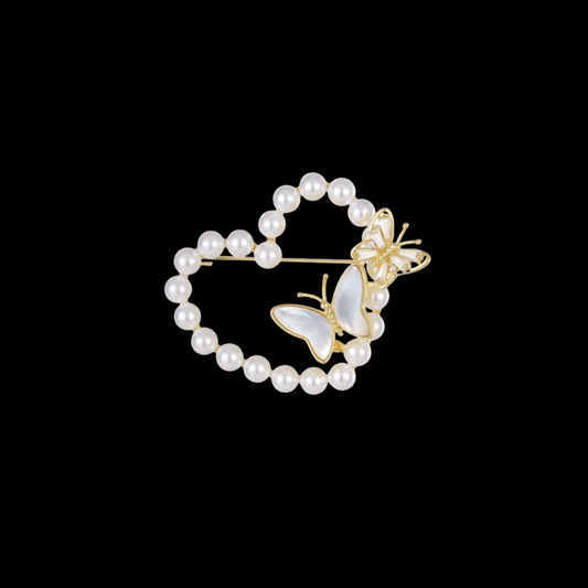 AVELIA Pearl Heart Brooch
