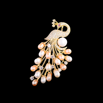 AVELIA Pearl Peacock Brooch​