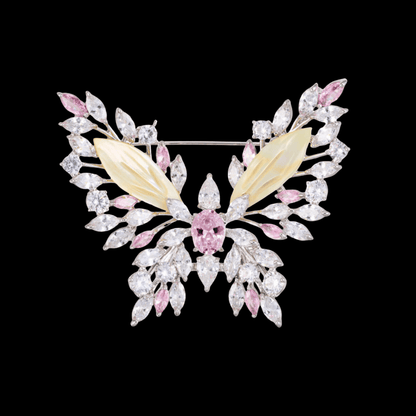 AVELIA Pink Crystal Butterfly Brooch