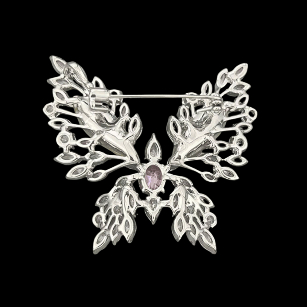 AVELIA Pink Crystal Butterfly Brooch