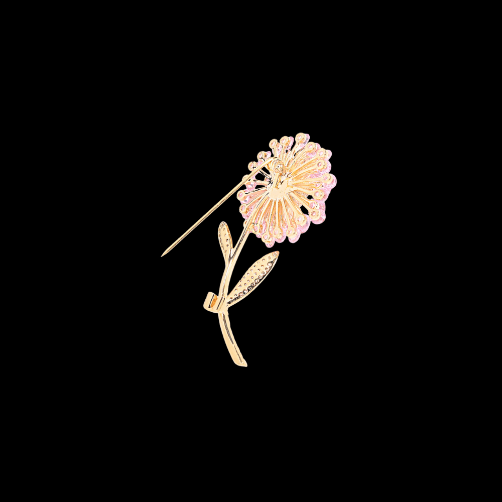 AVELIA Pink Crystal Dandelion Brooch