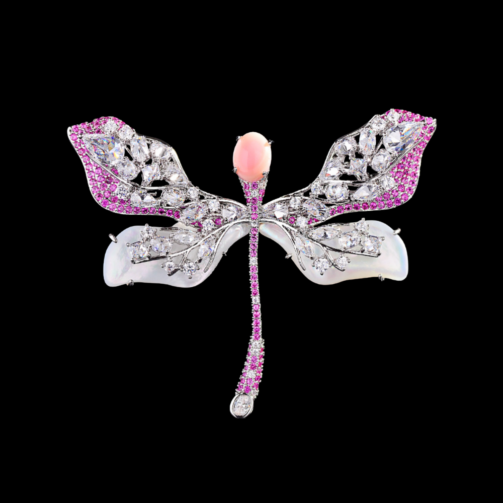 AVELIA Pink Crystal Dragonfly Brooch