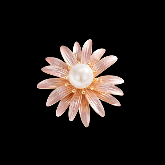 AVELIA Pink Enamel Daisy Brooch