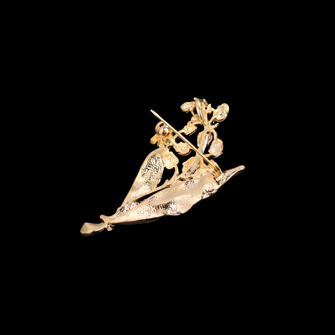 AVELIA Pink Enamel Lily of the Valley Brooch