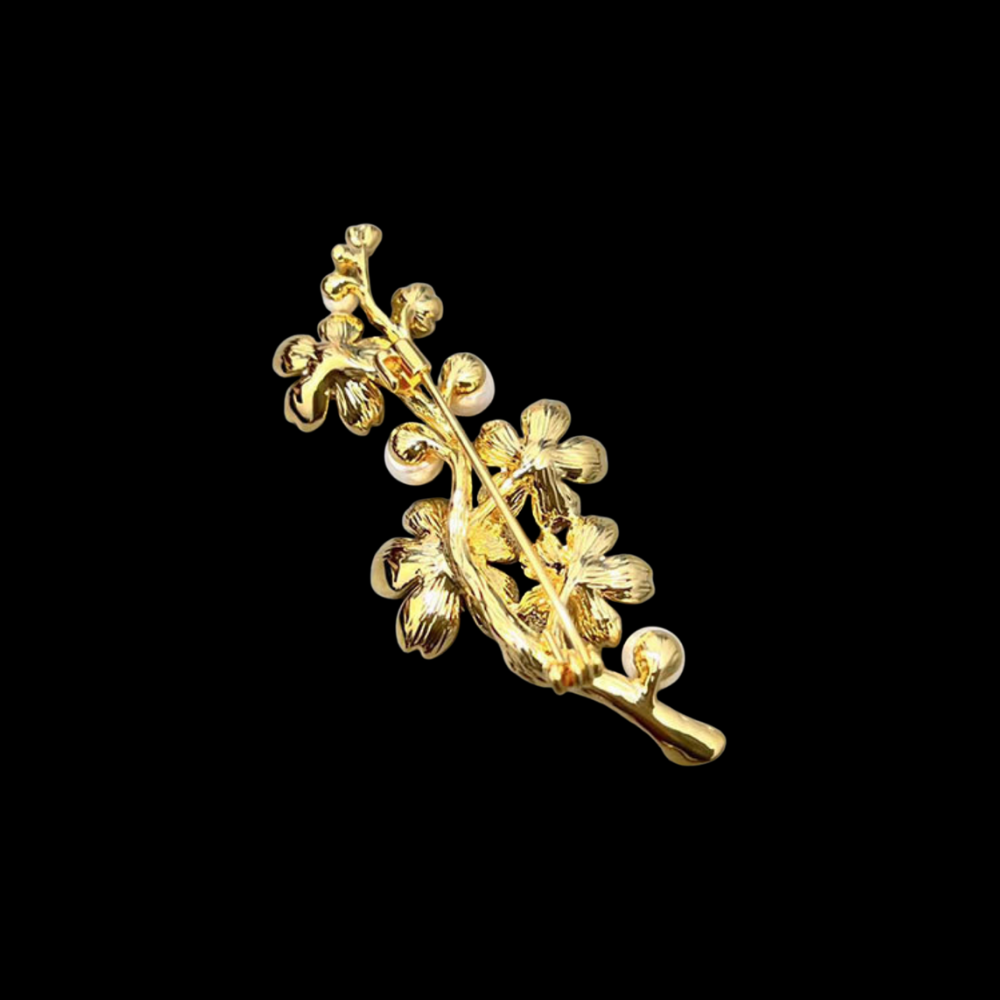 AVELIA Pink Enamel Pearl Cherry Blossom Brooch