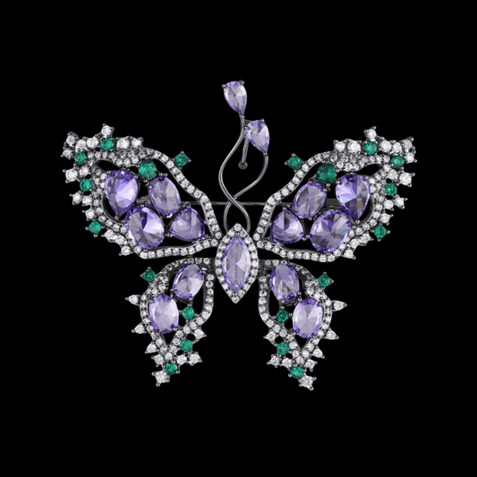 AVELIA Purple Butterfly Brooch