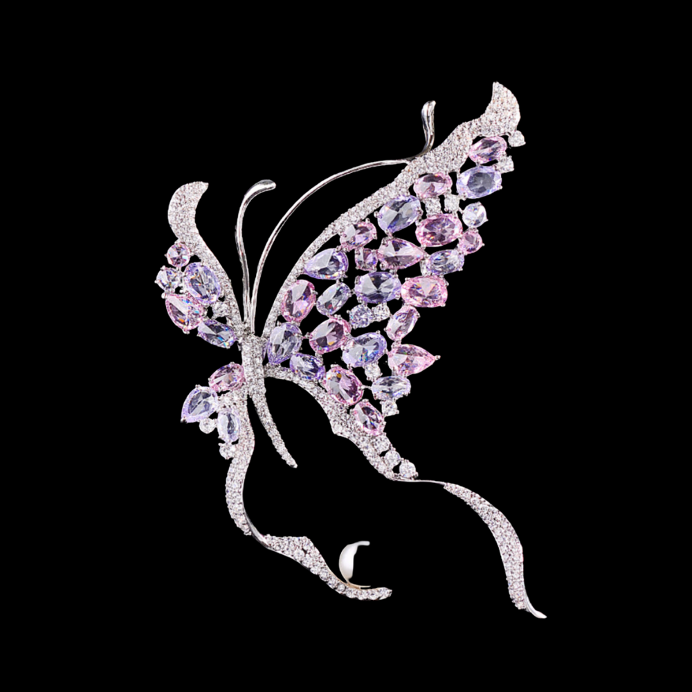 AVELIA Purple Crystal Butterfly Brooch