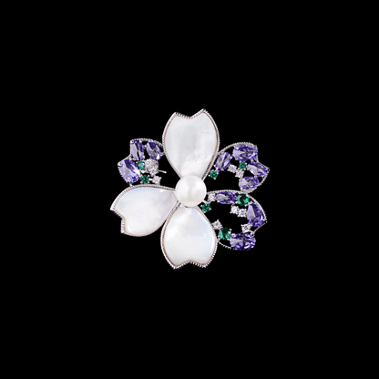 AVELIA Purple Crystal Cherry Blossom Brooch
