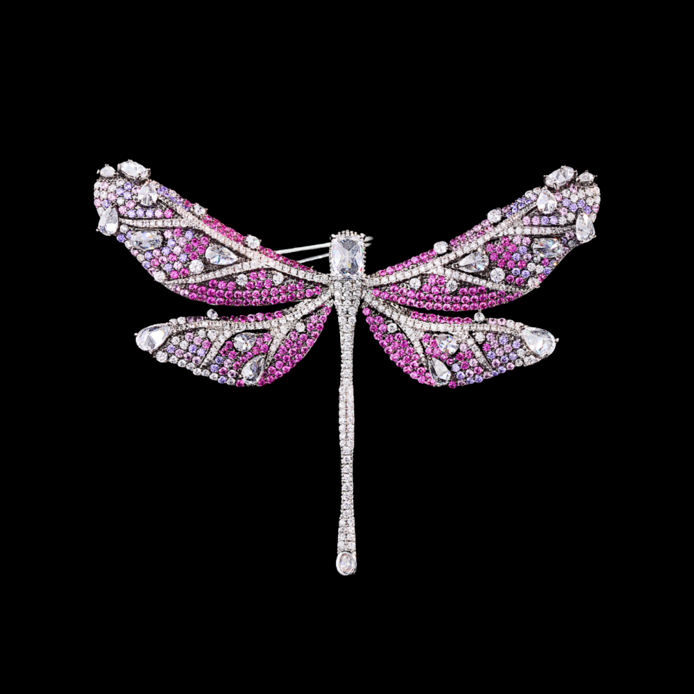 AVELIA Purple Crystal Dragonfly Brooch