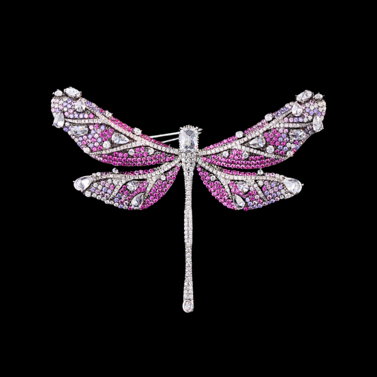 AVELIA Purple Crystal Dragonfly Brooch