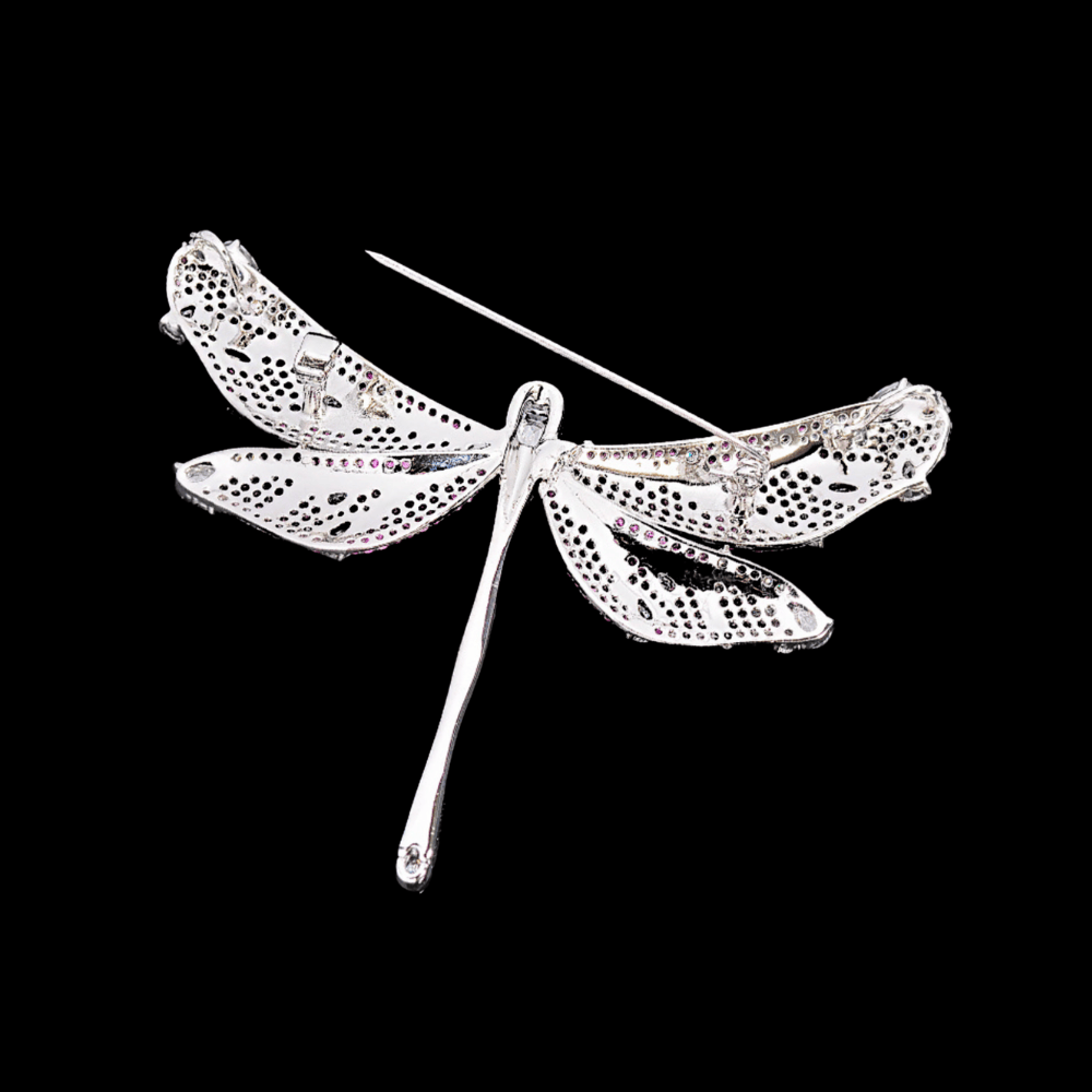 AVELIA Purple Crystal Dragonfly Brooch