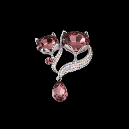 AVELIA Purple Crystal Fox Brooch