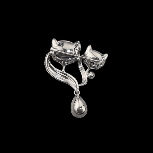 AVELIA Purple Crystal Fox Brooch