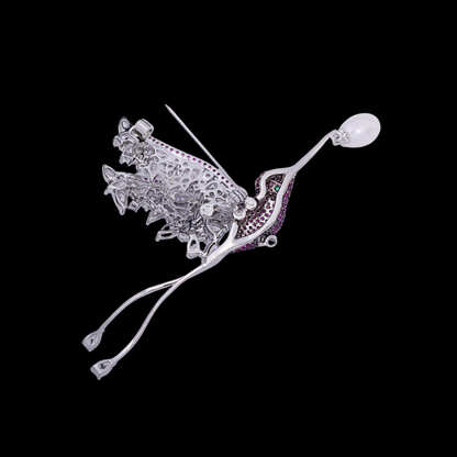 AVELIA Purple Crystal Hummingbird Brooch