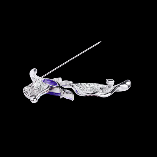 AVELIA Purple Crystal Orchid Brooch