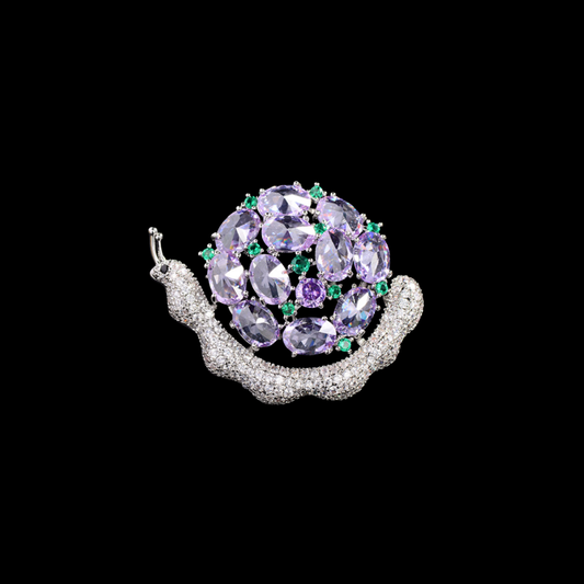 AVELIA Purple Crystal Snail Brooch