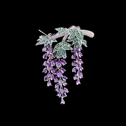 AVELIA Purple Crystal Wisteria Brooch