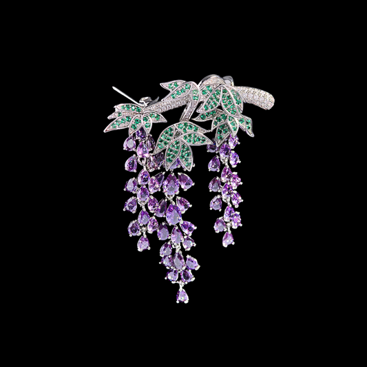 AVELIA Purple Crystal Wisteria Brooch