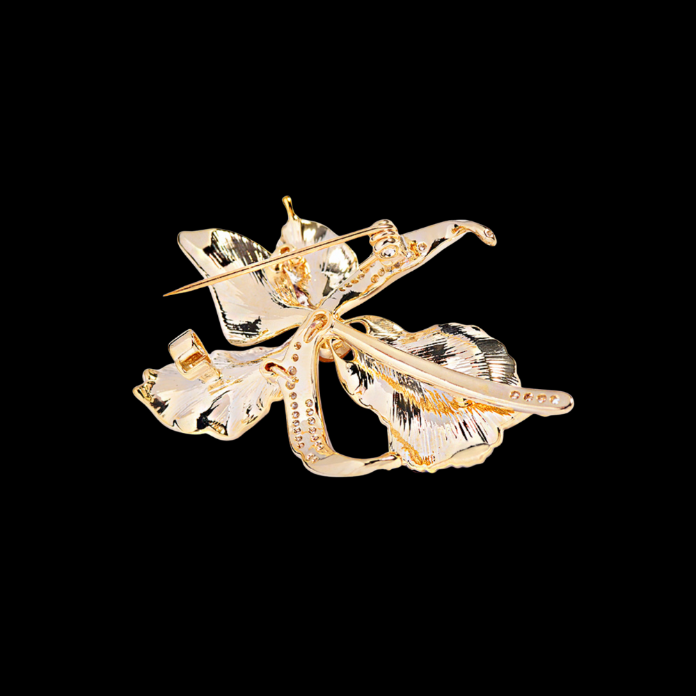 AVELIA Purple Enamel Iris Brooch​