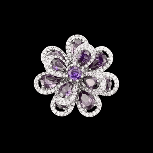 AVELIA Purple Flower Magnetic Brooch