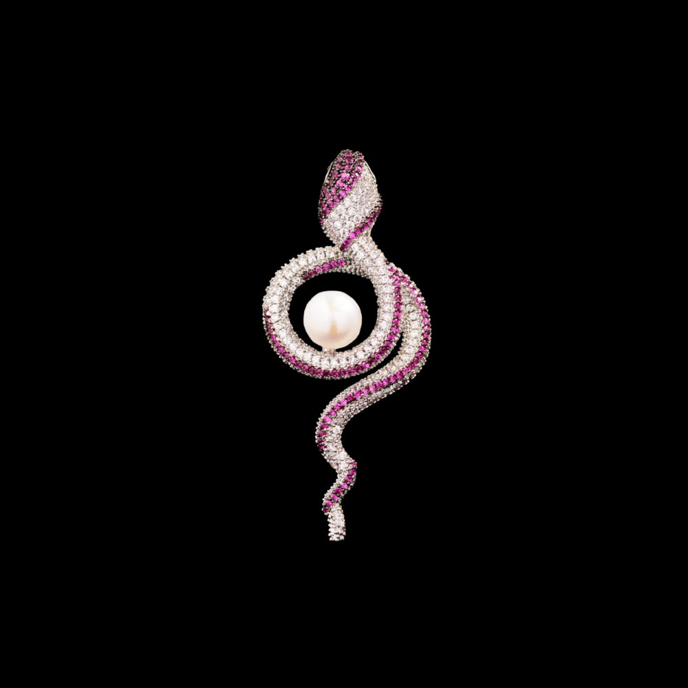 AVELIA Purple Pearl Snake Brooch​