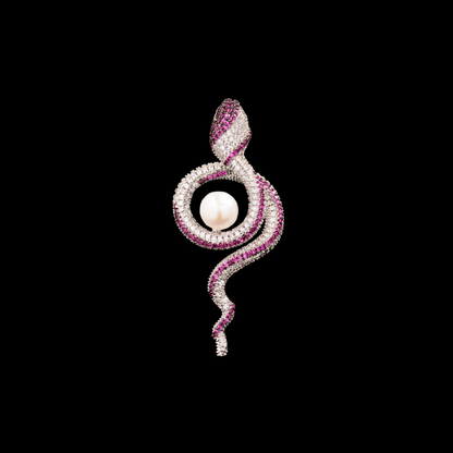 AVELIA Purple Pearl Snake Brooch​