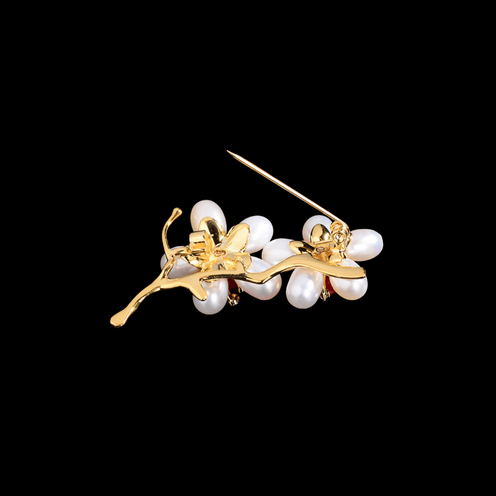 AVELIA Red Pearl Cherry Blossom Brooch