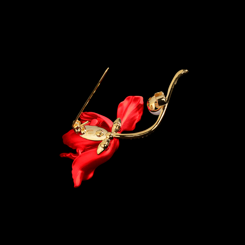 AVELIA Red Pearl Rose Brooch