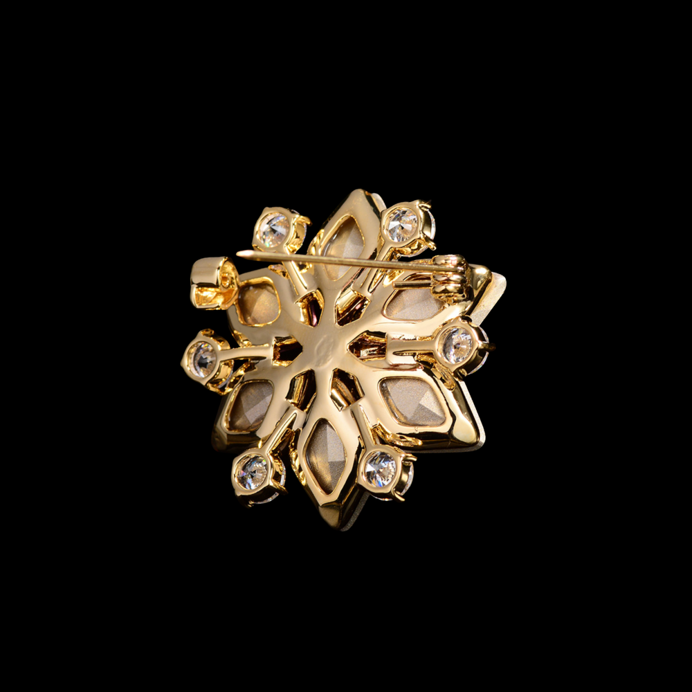 AVELIA Rhinestone Snowflake Brooch