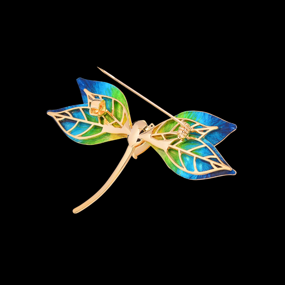 AVELIA Silk Velvet Crystal Dragonfly Brooch