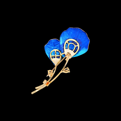 AVELIA Silk Velvet Crystal Flower Brooch